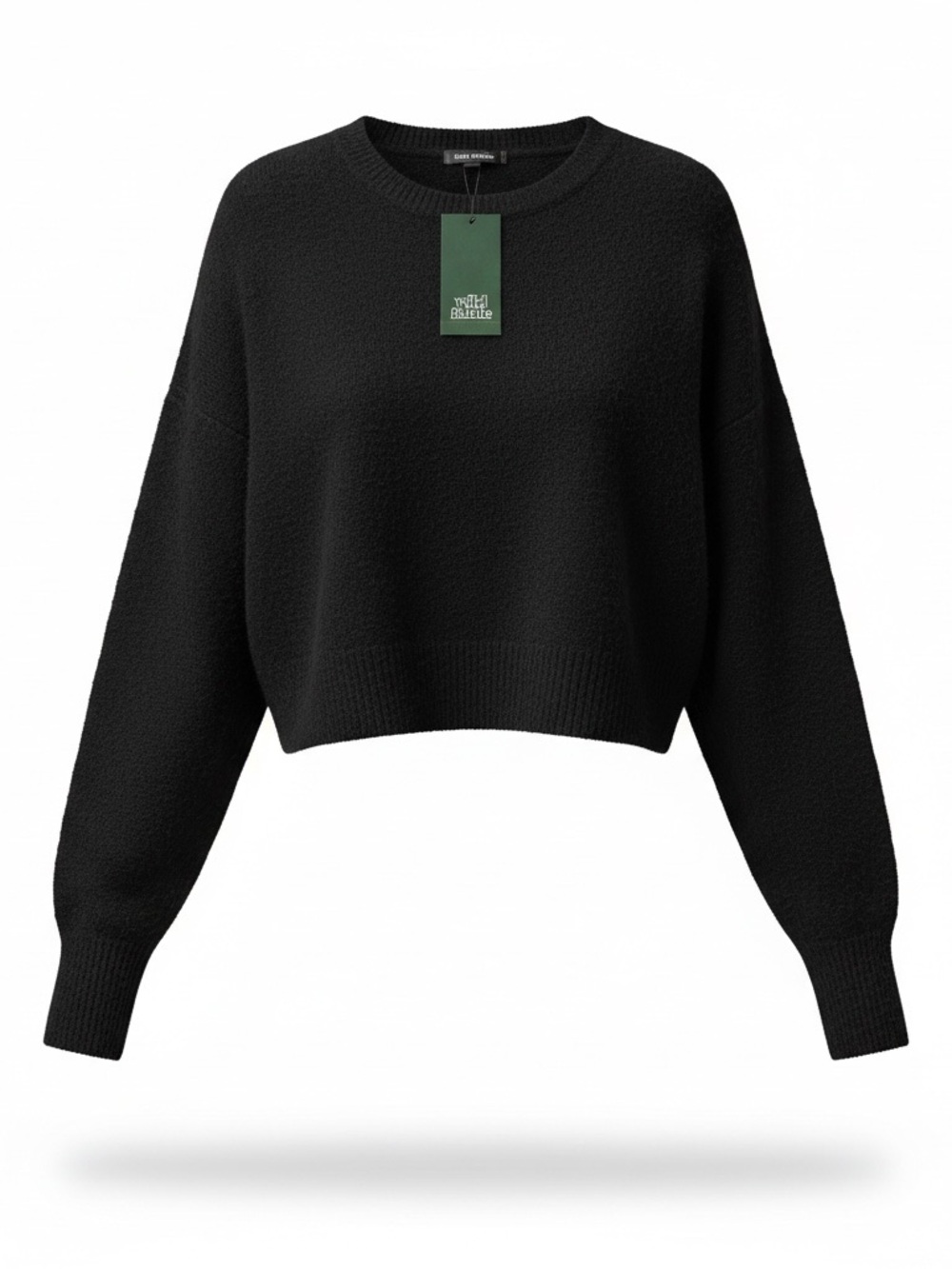 Wild Fable Black Crewneck Cropped Sweater Size Medium Brand new